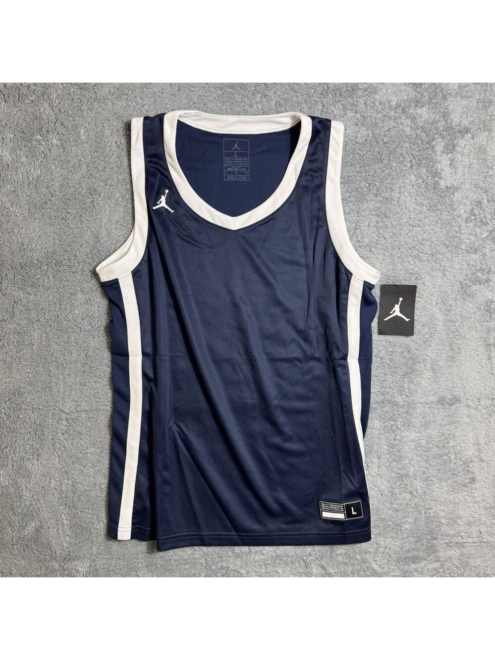 Nike Jordan Jersey Women's Large Blue Jumpman Basketball Tank Top Dri Fit